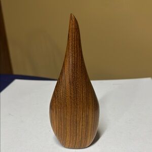 Zebra Wood Teardrop Bud Vase 7.5” tall